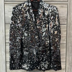 Black and Silver Sequin Blazer